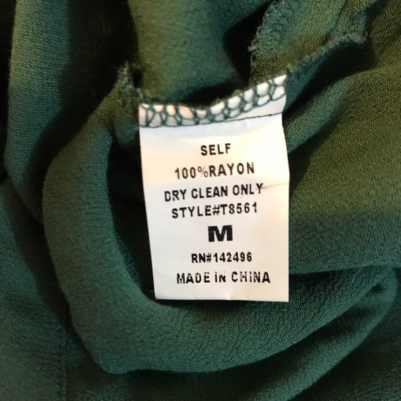 Bell Sleeve Fairy Blouse Top Mock Neck Lightweight Fairycore Keyhole Back Forest - Picture 9 of 10